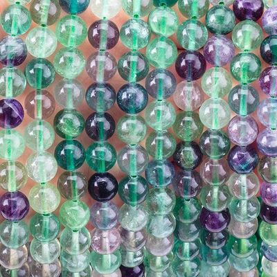 jakość  8mm Colored Flourite Gems Bead Healing Crystal Beads For Jewelry Making fabryka