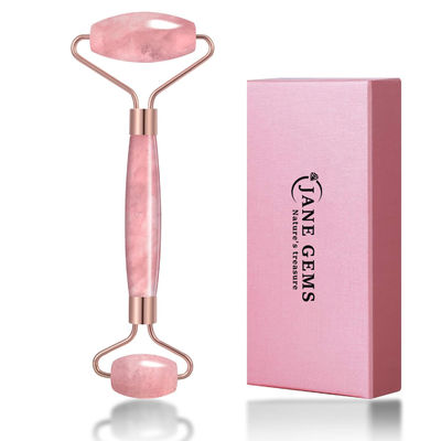 jakość  Crystal Stone Rose Quartz Jade Roller For Facial Treatment / Eliminate Edema fabryka
