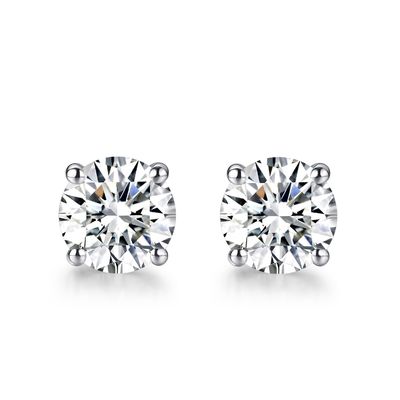 jakość  18k Gold Moissanite Diamond Stud Earrings White Gold Support Customization fabryka