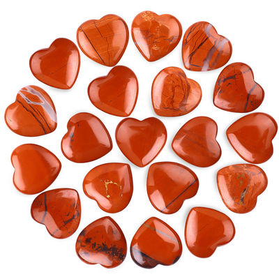 00,8 cali Jasper naturalny, czerwony, kamienie szlachetne, w kształcie serca.