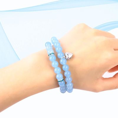 8mm Ametyst Niebieski Akwamarin Szlachetne Kamienie Bracelety Kryształowe Uzdrawianie