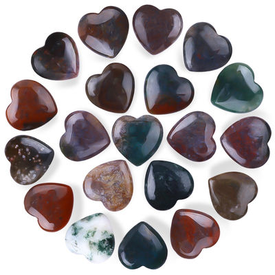 Odporny na działanie czasu Polerowany kamienie szlachetne Indian Agate Serce w kształcie kamieni czakry Kryształ
