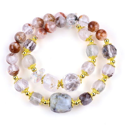 Natural Garden Quartz 8mm 10mm Bead Bracelet DIY Clear Quartz Stretch Bracelet For Gift