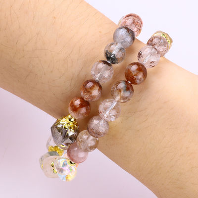 Natural Garden Quartz 8mm 10mm Bead Bracelet DIY Clear Quartz Stretch Bracelet For Gift