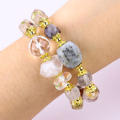 Natural Garden Quartz 8mm 10mm Bead Bracelet DIY Clear Quartz Stretch Bracelet For Gift