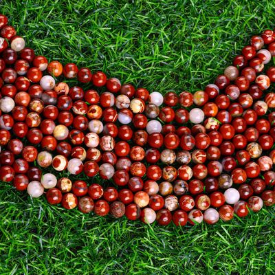 Czerwony jasper okrągły koralik naturalny kryształ kamienie szlachetne różne rozmiary koralików Luźne pręty koralików do robienia biżuterii DIY