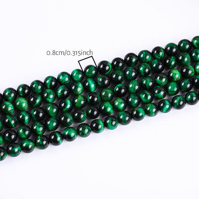 8mm Zielone Oko Tygry Kamień Szlachetny Kryształowy Kamień Uzdrawieniowy