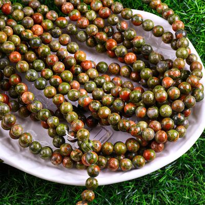 Unakite Round Bead Natural Crystal Gemstone Różne rozmiary wiązek wiązek wiązek do robienia biżuterii