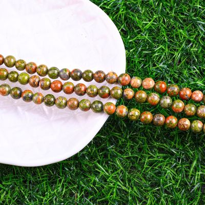 Unakite Round Bead Natural Crystal Gemstone Różne rozmiary wiązek wiązek wiązek do robienia biżuterii