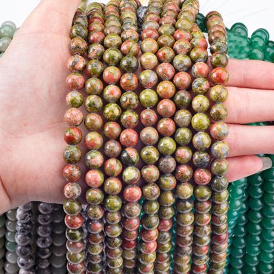 Unakite Round Bead Natural Crystal Gemstone Różne rozmiary wiązek wiązek wiązek do robienia biżuterii