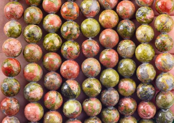 Unakite Round Bead Natural Crystal Gemstone Różne rozmiary wiązek wiązek wiązek do robienia biżuterii