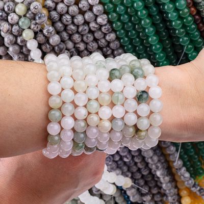 Tian Shan Green Jade Round Bead Natural Crystal Gemstone Różne rozmiary wiązek wiązek wiązek wiązek do robienia biżuterii