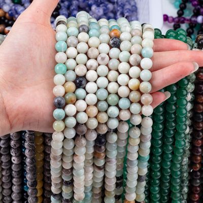 Amazonite Round Bead Natural Crystal Gemstone Różne rozmiary wiązek wiązek wiązek do robienia biżuterii