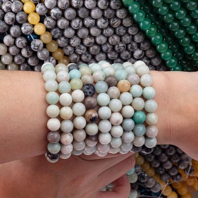 Amazonite Round Bead Natural Crystal Gemstone Różne rozmiary wiązek wiązek wiązek do robienia biżuterii