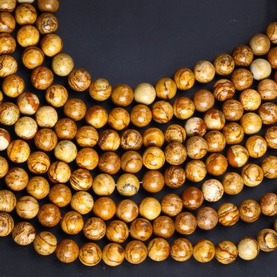 Żółte kolorowe korale z drewna naturalnego kryształu kamienia szlachetnego drewna jaspisu