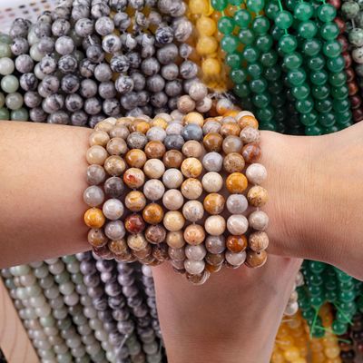 Krzyzant Kamienny Krągłe koralik naturalny kryształ kamienie szlachetne Luźne struny koralików do robienia biżuterii DIY