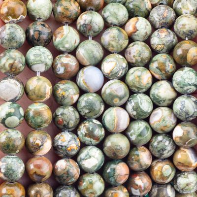 Kambaba Jasper Round Bead Natural Crystal Gemstone Loose Bead Strands do robienia biżuterii DIY