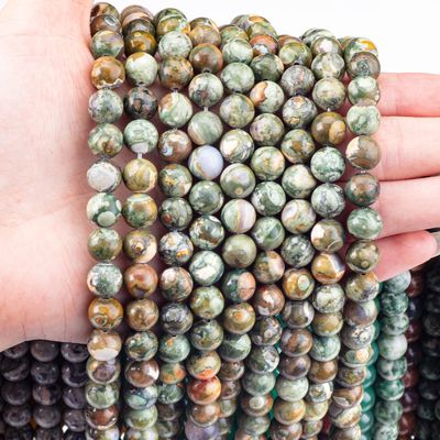 Kambaba Jasper Round Bead Natural Crystal Gemstone Loose Bead Strands do robienia biżuterii DIY