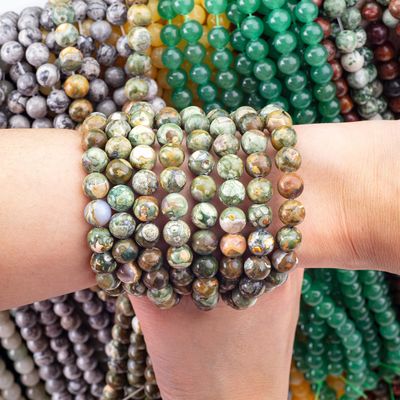 Kambaba Jasper Round Bead Natural Crystal Gemstone Loose Bead Strands do robienia biżuterii DIY