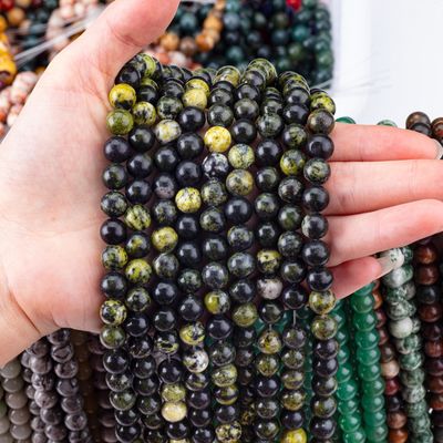 Serpentine Jade Round Bead Natural Crystal Gemstone Loose Bead Strands do robienia biżuterii DIY