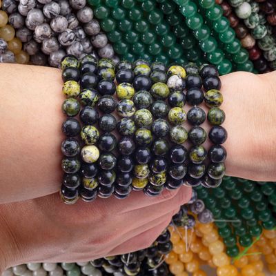 Serpentine Jade Round Bead Natural Crystal Gemstone Loose Bead Strands do robienia biżuterii DIY