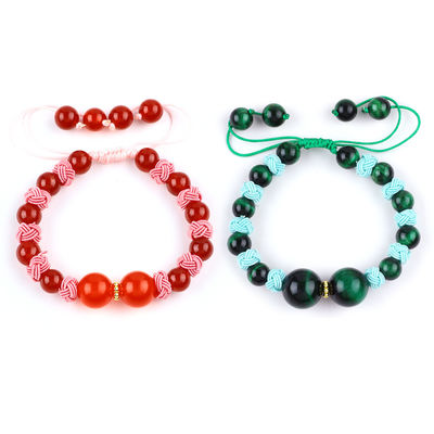 8mm Zielone Tiger Eye And Red Chalcedony Regulowalna Włóczna Wiązka