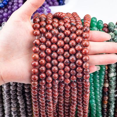Naturalne 8mm Semi Precious Sesam Jasper Luźne koraliki do robienia biżuterii