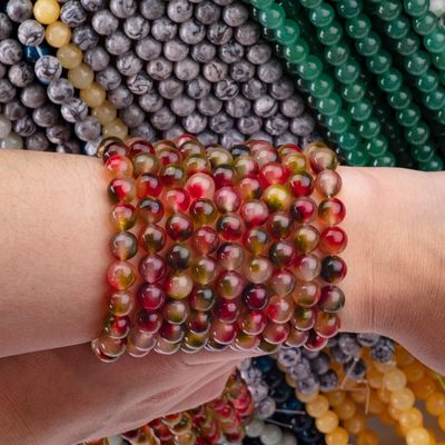 8mm Jasny Kwit Agat Kamień Szlachetny Kryształowy Kamień Uzdrowiający