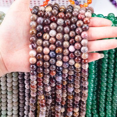 8MM drewniany jasper prawdziwy kryształ kamienie okrągłe luźne koraliki do ręcznie wykonanej biżuterii koraliki