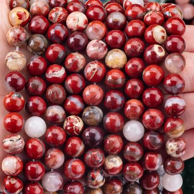 Naturalnie wypolerowane kryształowe czerwone korale jaspianowe 8 mm do uniwersalnej biżuterii DIY