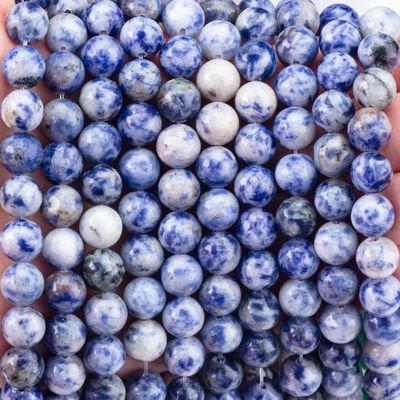 Duchowy naturalny niebieski kamień kropkowy 8 mm okrągły luźny koralik do ręcznie wykonanych biżuterii i łańcucha do kluczy