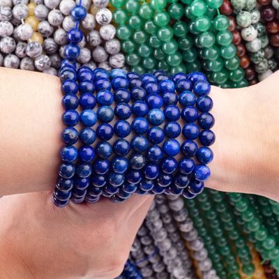 Semi-drogocenny kamień lapis lazuli okrągłe korale kryształowe kamienie szlachetne luźne struny korale do robienia biżuterii DIY
