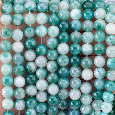 8mm Błękitny Jade Perły z kamienia szlachetnego Perły z kryształu do robienia biżuterii