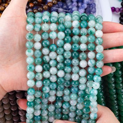 8mm Błękitny Jade Perły z kamienia szlachetnego Perły z kryształu do robienia biżuterii