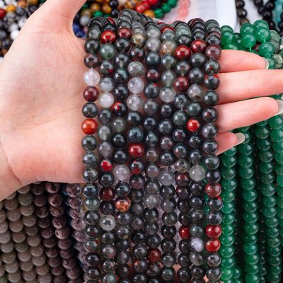 8mm Africian Krwawy Kamień Szlachetny Kamień Ozdrowiający Kryształowy Kamień