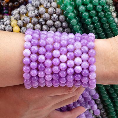 8mm Violet Jade Gemstone Beads Healing Crystal Stone Beads do robienia biżuterii