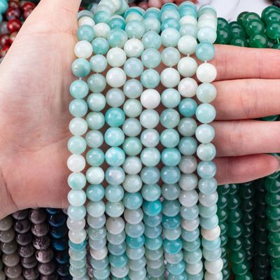 8 mm Błękitne Amazonite Perły z kamienia szlachetnego Perły z kryształu do robienia biżuterii