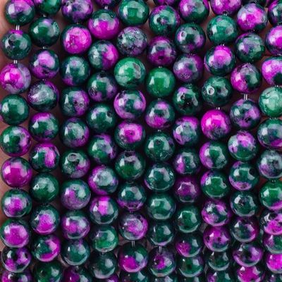 8mm Epidot klejnoty koraliki ciemny rubin Zoisite koraliki z kamieni szlachetnych uzdrawiający kryształowy kamień koraliki koraliki do tworzenia biżuterii