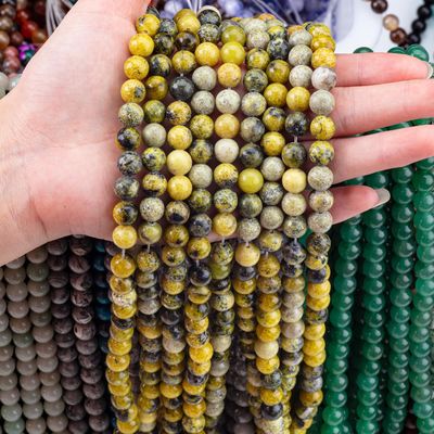 Kamień szlachetny Polerowane 6mm 8mm żółte koraliki Howlite do wykonywania rzemiosła