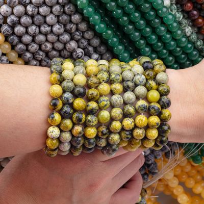 Kamień szlachetny Polerowane 6mm 8mm żółte koraliki Howlite do wykonywania rzemiosła