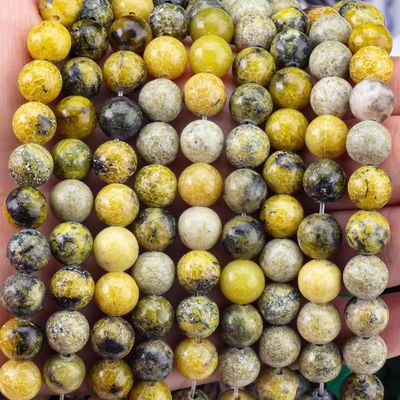 Kamień szlachetny Polerowane 6mm 8mm żółte koraliki Howlite do wykonywania rzemiosła