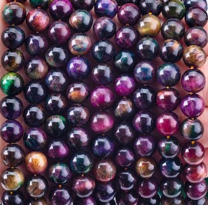 Naturalny kryształ kamienia szlachetnego Tygrystka Rainbow Eye Luźne struny korali Semi-drogocennego kamienia do robienia biżuterii DIY