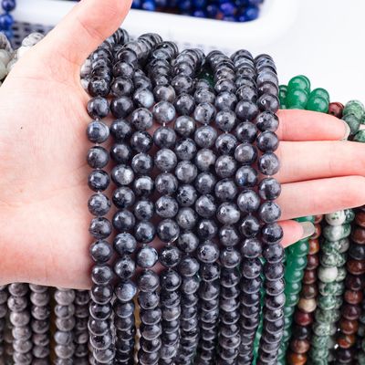 Naturalny kryształ kamienia szlachetnego czarny labradoryt luźne struny korali kamienie półszlachetne do robienia biżuterii DIY