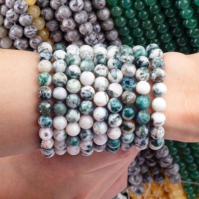 8mm Drzewo Agate kamienie szlachetne koraliki Kryształowe koraliki do robienia biżuterii