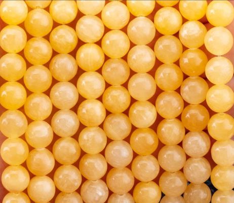 Creme Yellow Jade Natural Crystal Gemstone Loose Bead Strands Semi Precious Stone for DIY Jewelry Making