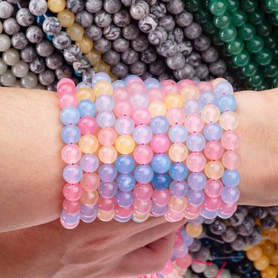 4/6/8/10/12mm Naturalny różowy morganit Perły kamienia szlachetnego Wsparcie personalizacji