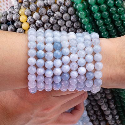 Semi-drogocenny kamień jasny akwamarin luźne struny korali naturalny kryształ kamienie szlachetne do robienia biżuterii DIY