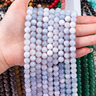 Semi-drogocenny kamień jasny akwamarin luźne struny korali naturalny kryształ kamienie szlachetne do robienia biżuterii DIY