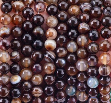 Kawy Stripped Agate Loose Bead Strands Semi Precious Stone do robienia biżuterii DIY