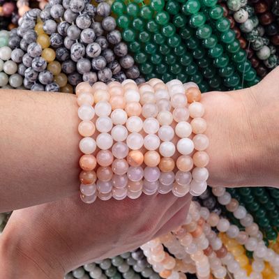 2 mm Różowe Aventurine Semi-Precious Gem Beads Okrągły kształt